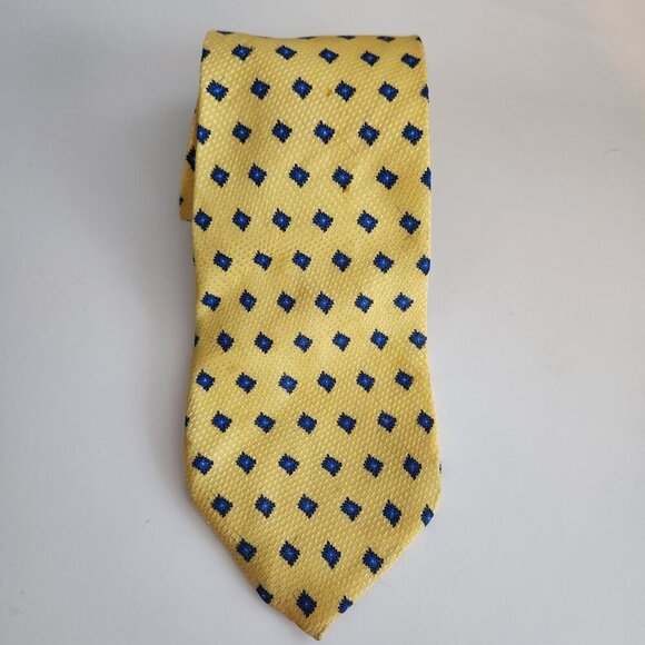 Vintage Jerry Garcia Silk Tie. 1990s. Yellow and Blue Men's Tie. - Picture 1 of 7